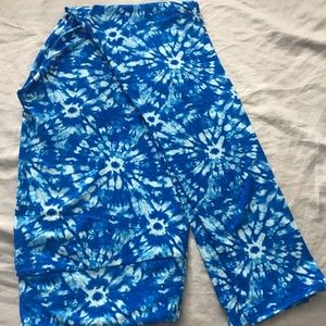 LLR EUC blue & white tie dye TC leggings